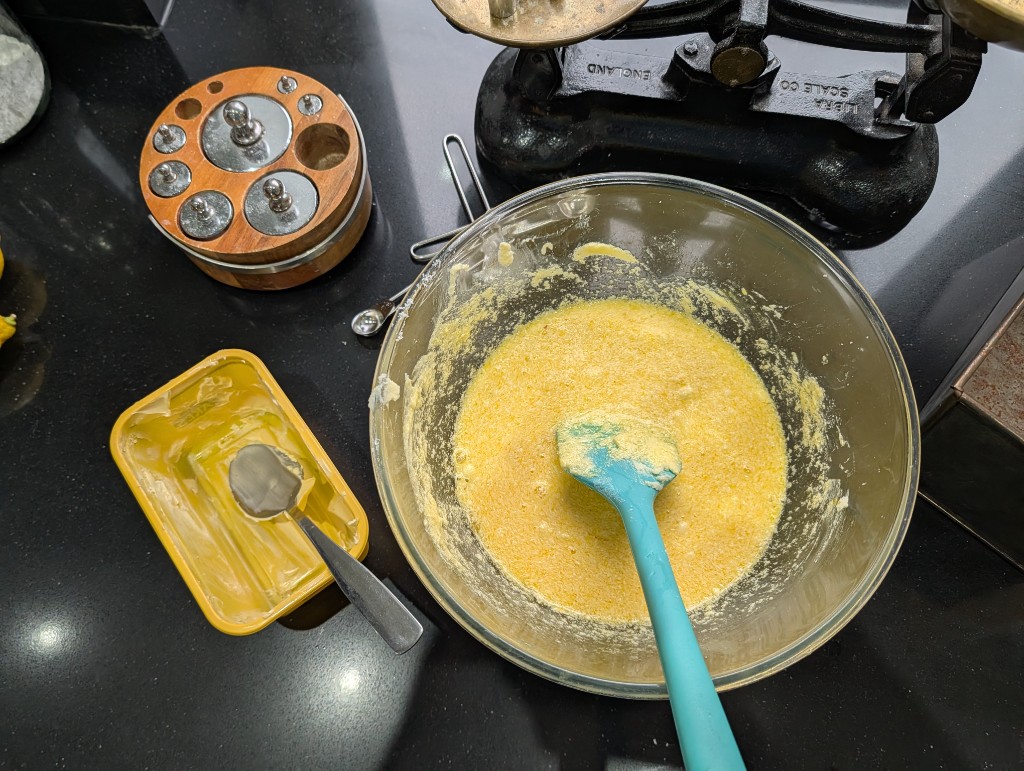Eggs mixed through